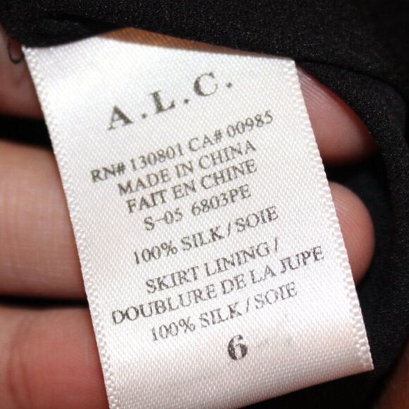 A.L.C Simona Check Print 100% Silk Dress Checked Women's Size 6 - Picture 10 of 10